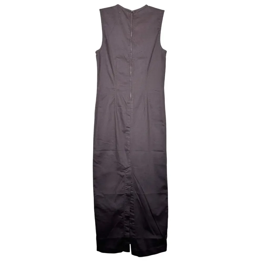 Reformation Kendi Denim Midi Column Dress Stretch Mole Brown Size 2 NWT - Picture 9 of 9